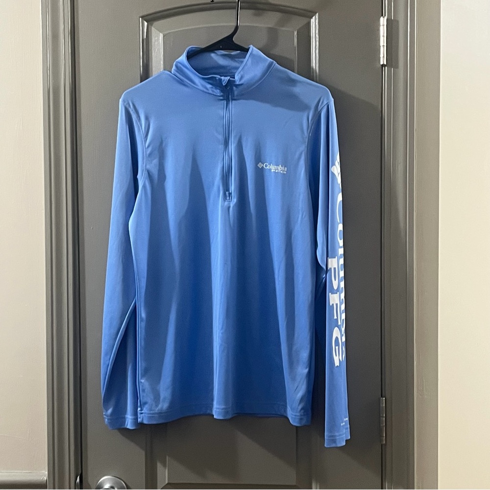 Columbia Light Blue Performance 1/4 Zip Pullover